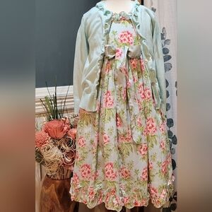 Mint Ruffle Cardigan for Kids